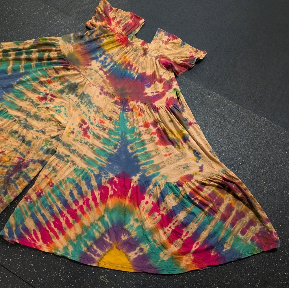 Gaerabert BOHO Queen Jumpsuit Wide Leg Womens Size OS Tie Dye Colorful